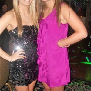 Cute purple ruffle dress!